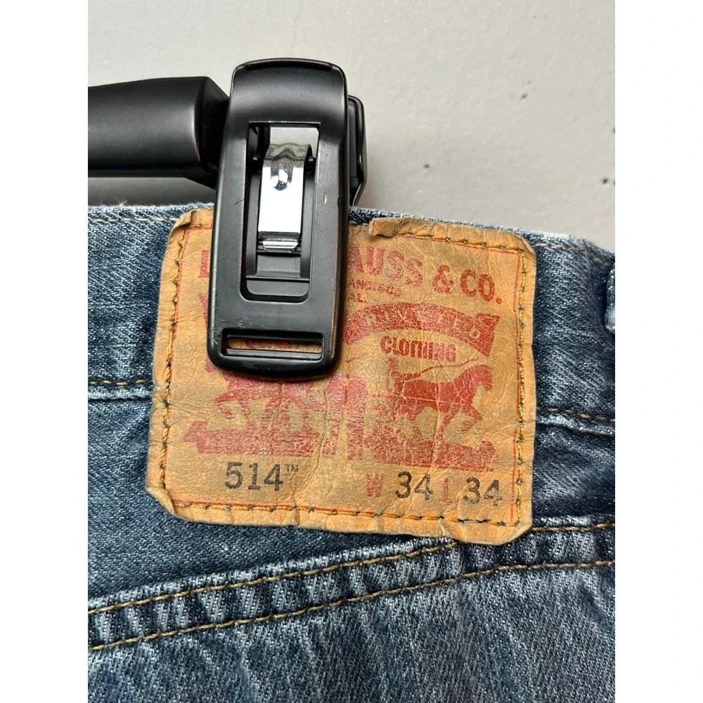 Levi's Jeans Men 34x34 Blue 514 Straight Fit‎ Medium Wash Denim 100% Cotton